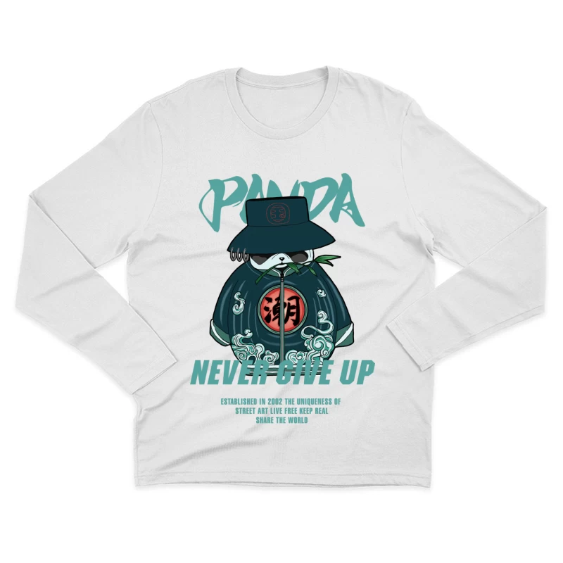 Panda Motivationsdesign mit Hut Herren Langarm T-Shirt
