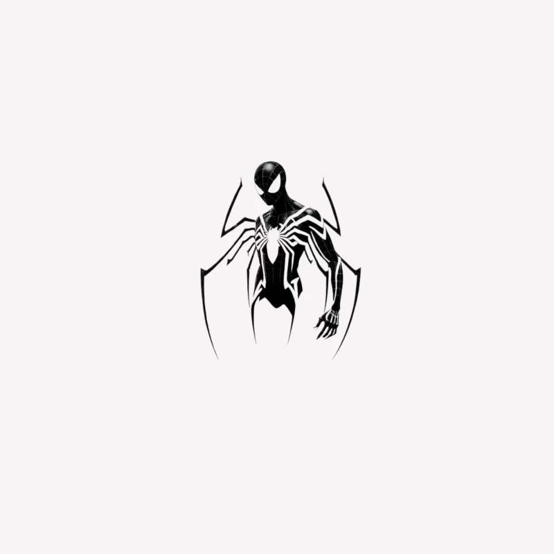 Minimalist Black Suit Spider-Man Symbiote Design Female T-Shirt