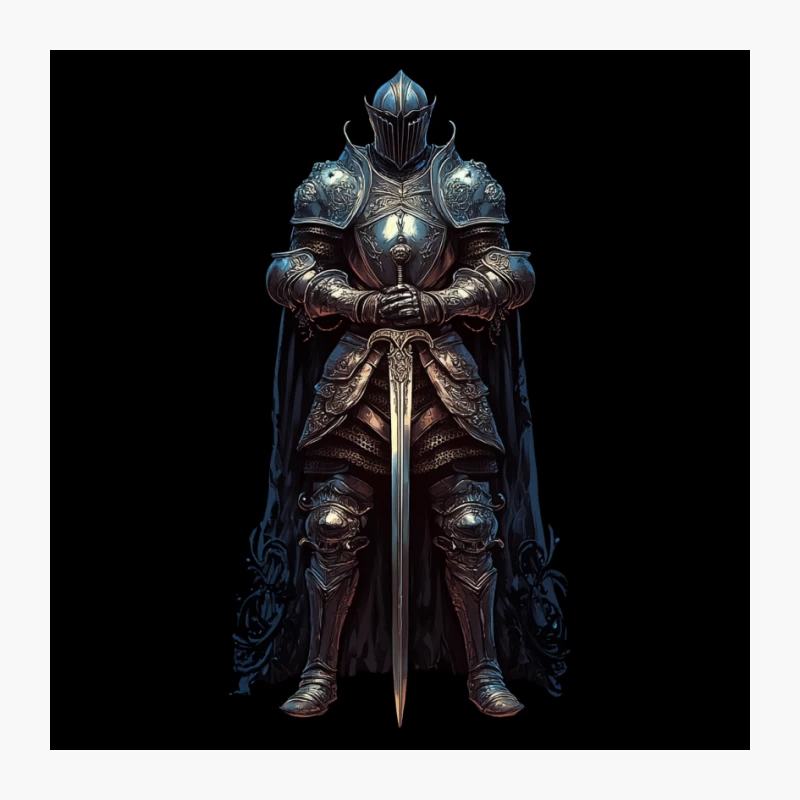 Medieval Knight in Dark Fantasy Armor Pin