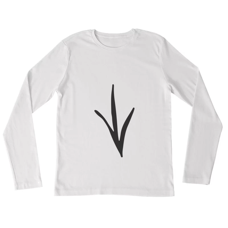 Empreinte d'oiseau minimaliste Femme Manches Longues T-Shirt