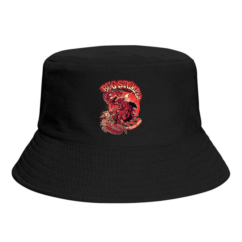 Fierce Cartoon Creature Artwork Bucket Hat