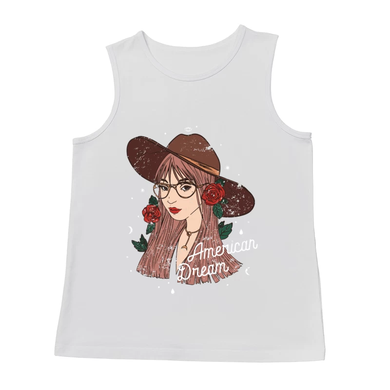 Jeune Femme avec Chapeau et Roses Homme Débardeur