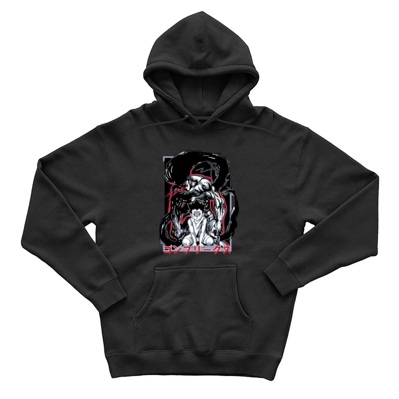 Anime Charakter und dunkle Gestalt Herren Pullover Hoodie