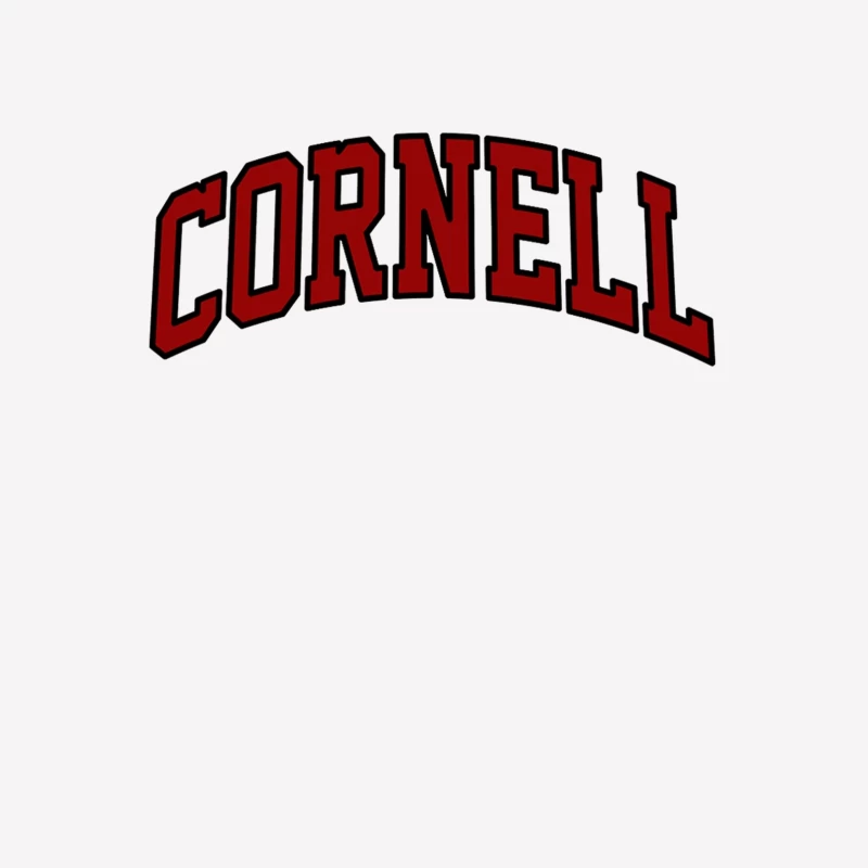 Cornell University Red Arched Text Logo Female T-Shirt