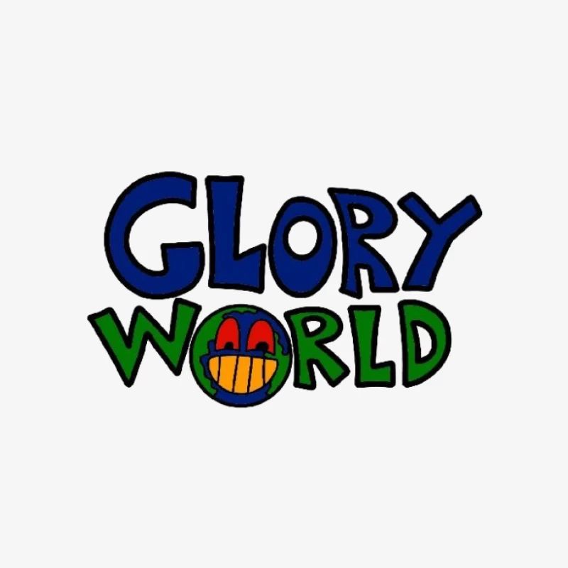 Glory World Logo mit lächelndem Globus Damen Pullover Sweatshirt