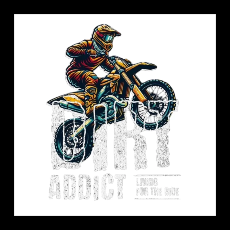 Dynamic Motocross Rider Illustration in Action Pin