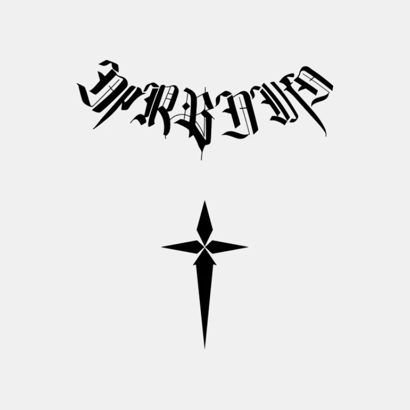 Gotische Schrift und stilisiertes Kreuz Herren Tanktops