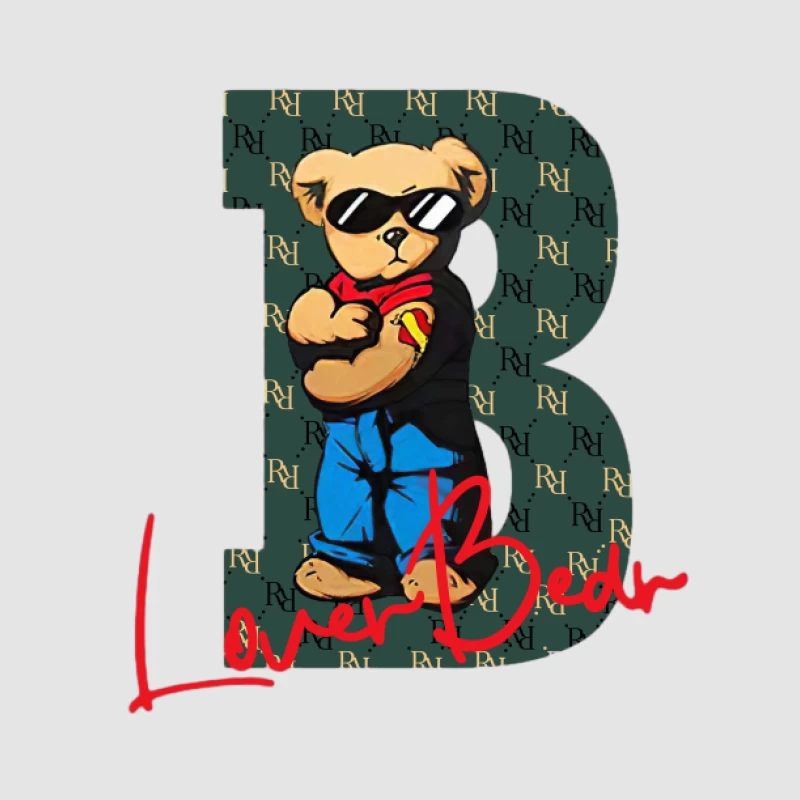 Stilvoller Bär mit Sonnenbrille Herren Pullover Hoodie