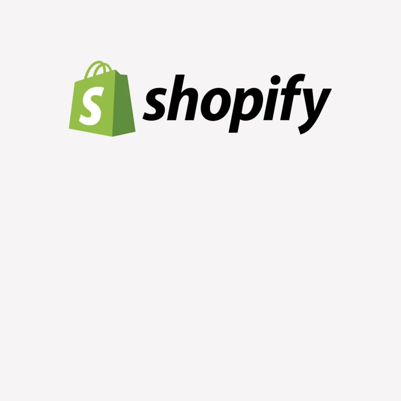 Shopify E-commerce Platform Logo with Green Shopping Bag Icon Male T-Shirt