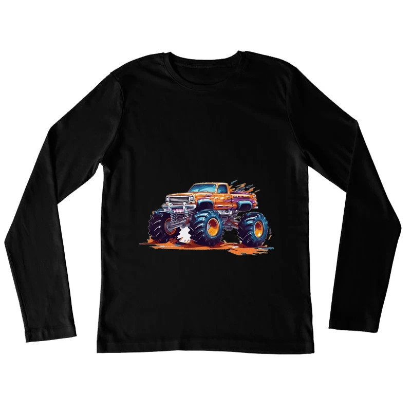 Monstertruck im Cartoon-Stil Damen Langarm T-Shirt