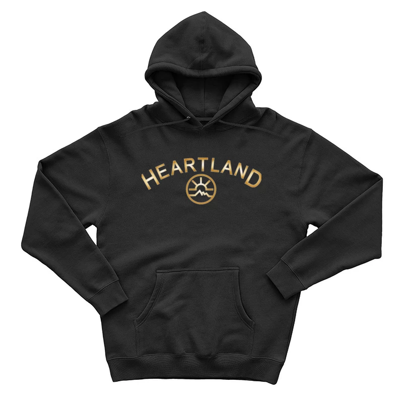 Heartland Hockey Logo with Golden Text and Minimalist Design Male Pullover Hoodie