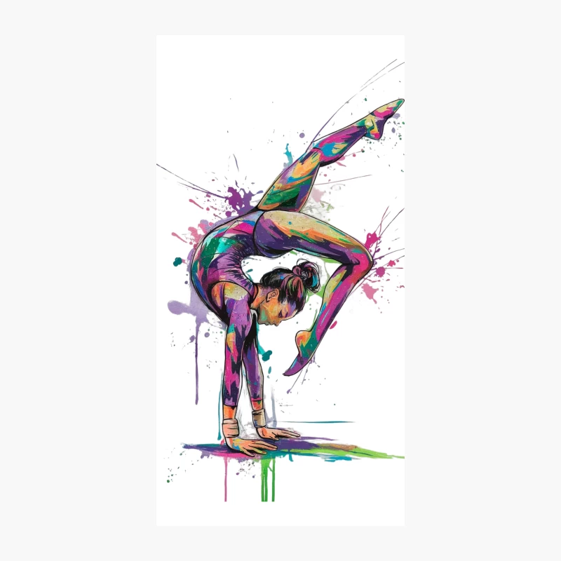 Vibrant Abstract Gymnast Painted with Splashes of Color iPhone Case