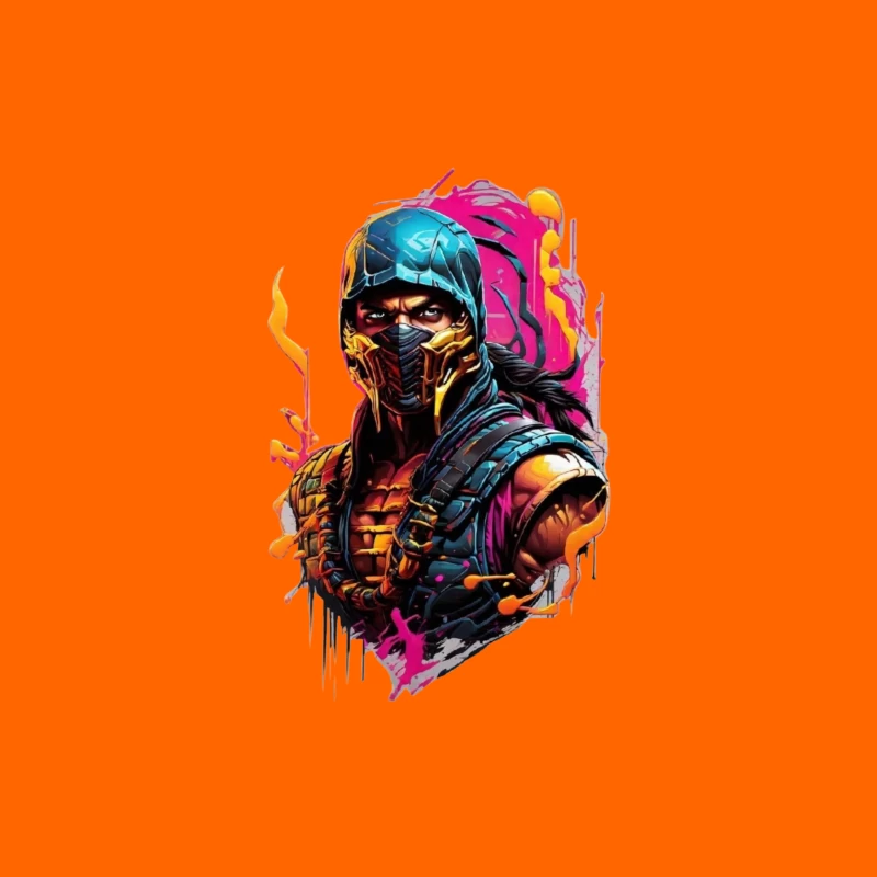 Vibrant Digital Art of a Masked Character iPhone Case