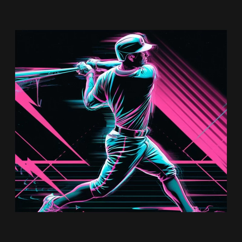 Cyberpunk Baseball: Neon Slugger in Futuristic Action Mouse Pad
