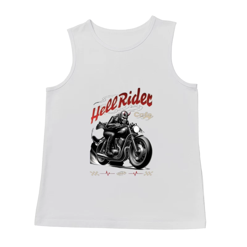 Hell Rider Vintage Cafe Racer Devil Motorcycle Art Male Tank Top