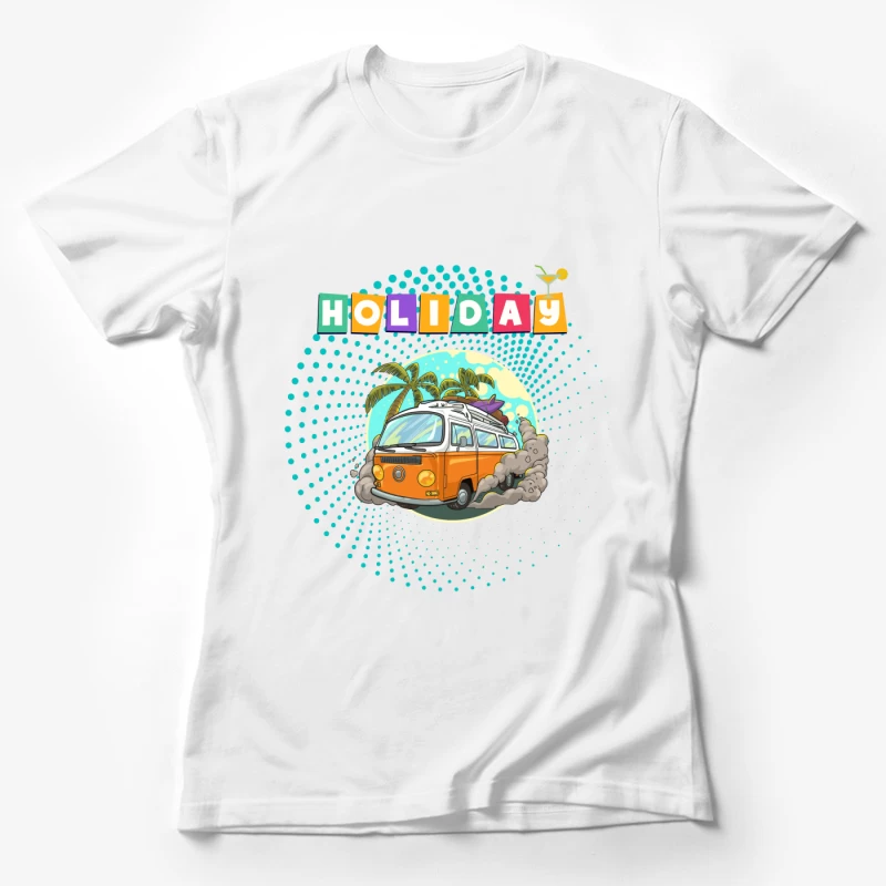 Tropical Holiday Camper Van with Palm Trees Female T-Shirt