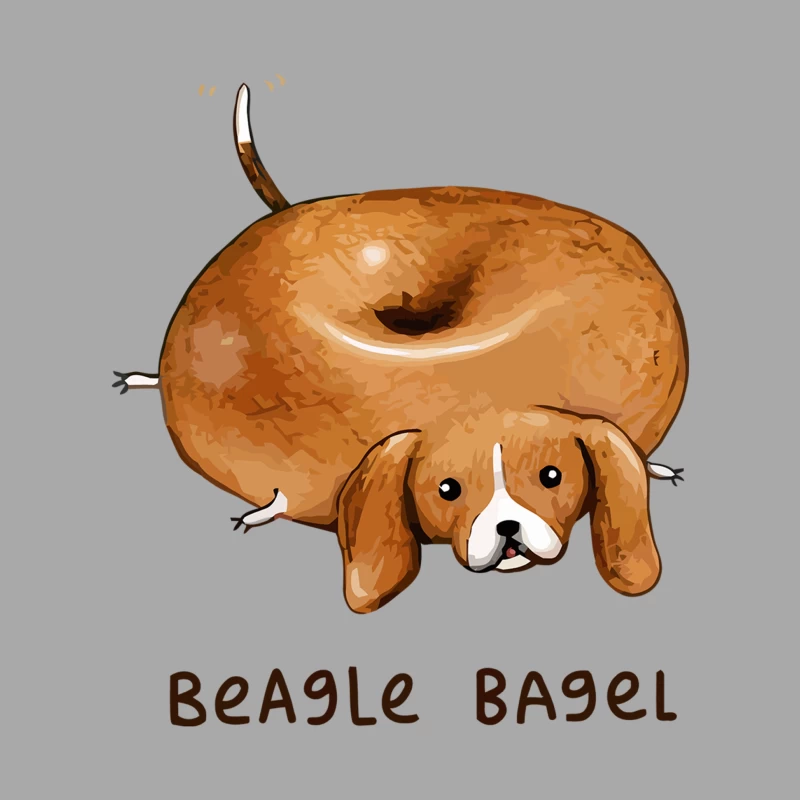 Beagle Bagel: A Whimsical Dog-Food Pun Illustration Female Pullover Hoodie