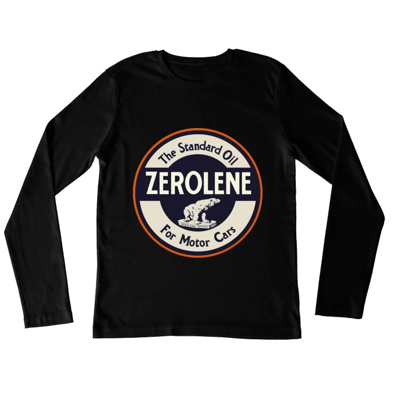 Vintage Standard Oil Zerolene Motor Oil Advertisement with Polar Bear Logo Female Long Sleeve T-Shirt