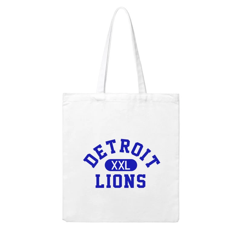 Detroit Lions XXL Sports Team Logo in Blue Typography Cotton Tote Bag