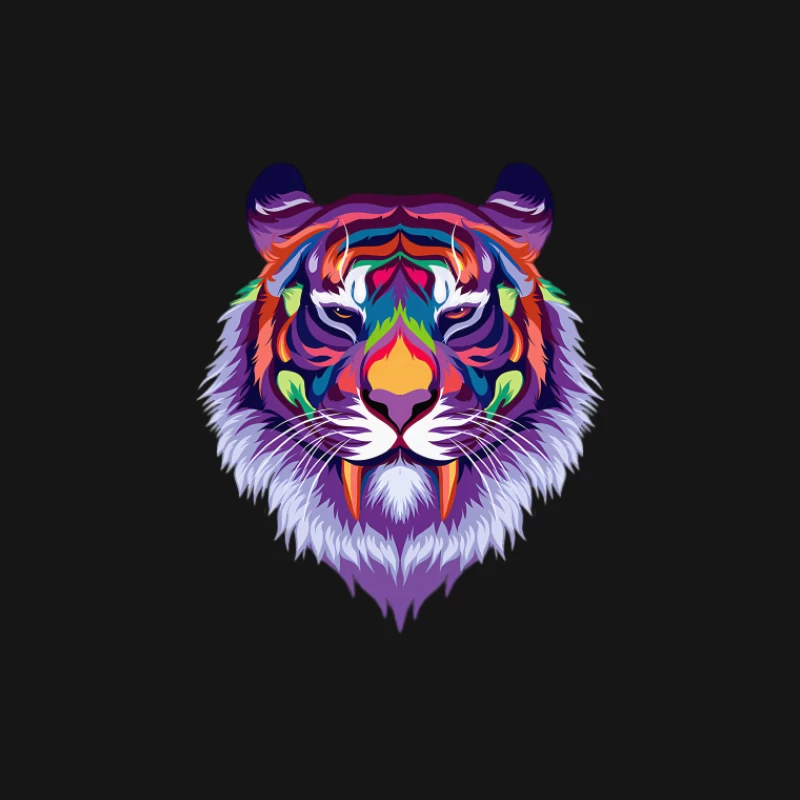 Buntes Tiger Porträt Kunst Herren T-Shirt