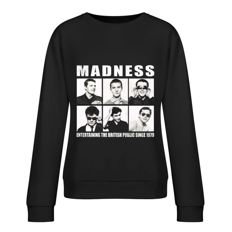 Vintage Portrait Collection of British Ska Band Madness - Since 1979 Female Pullover Sweatshirt