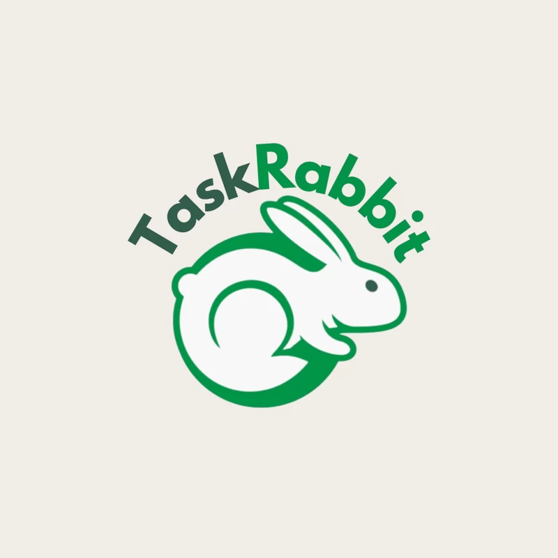 TaskRabbit Green Circular Rabbit Logo Design Bucket Hat