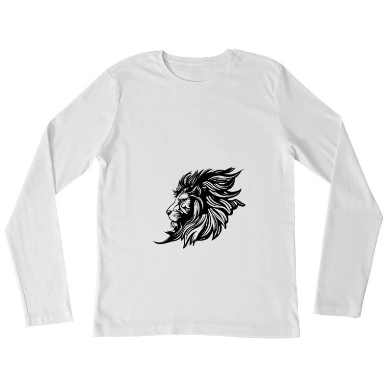 Löwenkunst Silhouette Damen Langarm T-Shirt