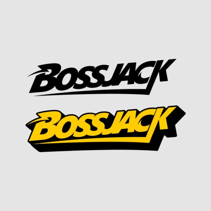 Bossjack-Logo in Gelb und Schwarz Herren Pullover Hoodie