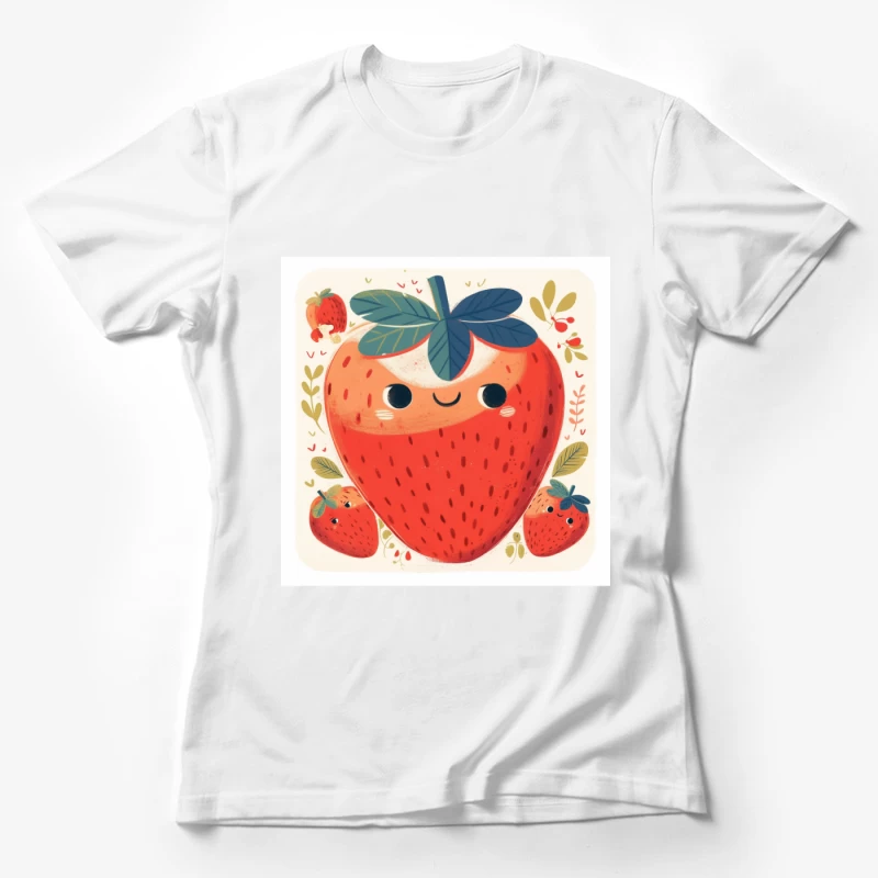 Adorable Kawaii Strawberry Family Illustration Female T-Shirt