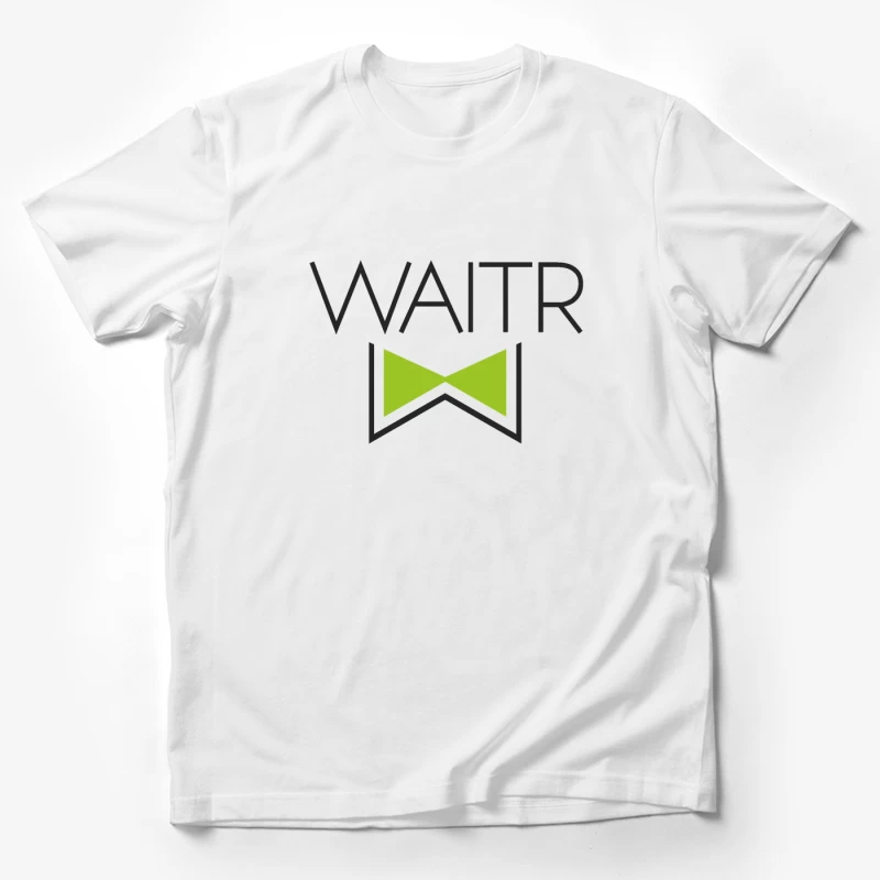 Waitr Food Delivery Service Logo with Green Bowtie Design Male T-Shirt