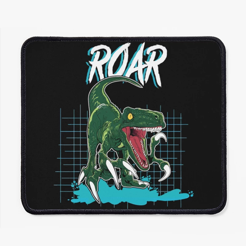 Velociraptor Roar: Neo-Retro Power Mouse Pad