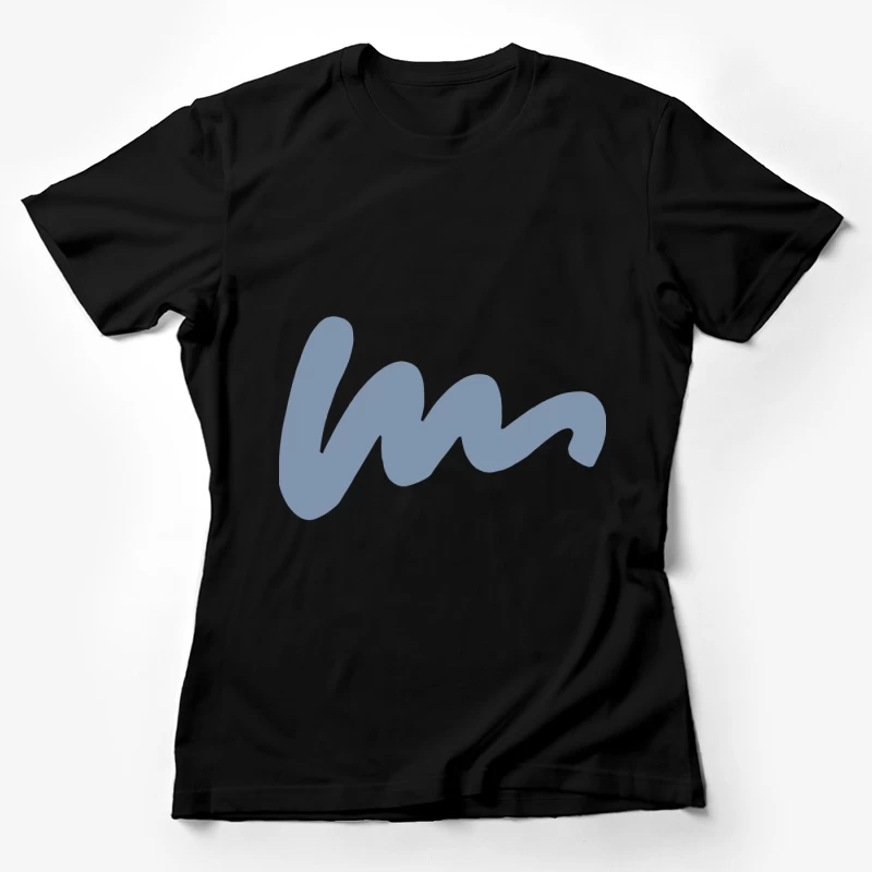Wellenförmige Linie in Blau Damen T-Shirt