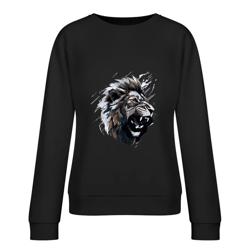 Design artistique de tête de lion majestueux Femme Sweat-shirt à enfiler