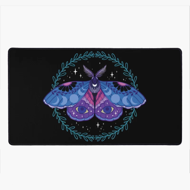 Celestial Moth – Mystical Nocturnal Elegance Desk Mat