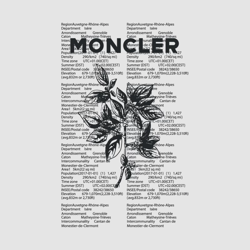 Moncler-Design mit botanischen und textuellen Elementen Herren Pullover Hoodie