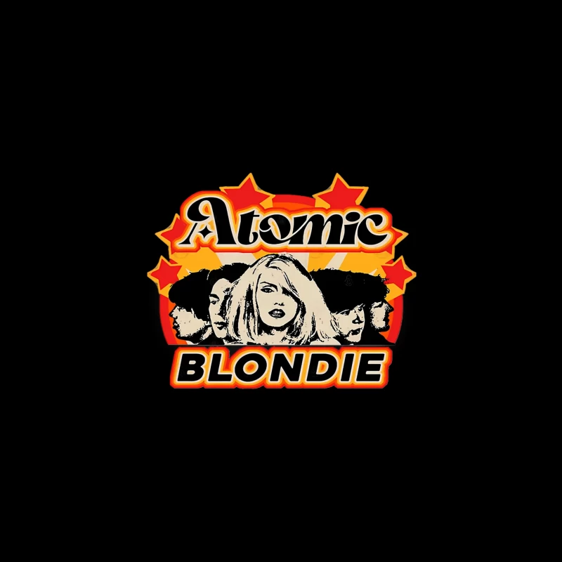 Atomic by Blondie - Retro Band Logo Design Desk Mat