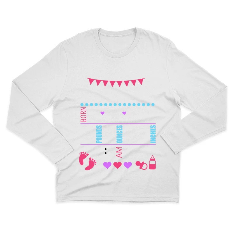 Affiche de naissance pour bébé Homme Manches Longues T-Shirt