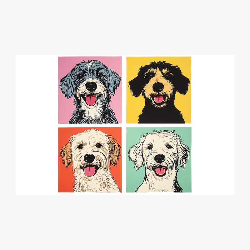 Colorful Cartoon Portraits of Doodle Dog Breeds Travel Mug