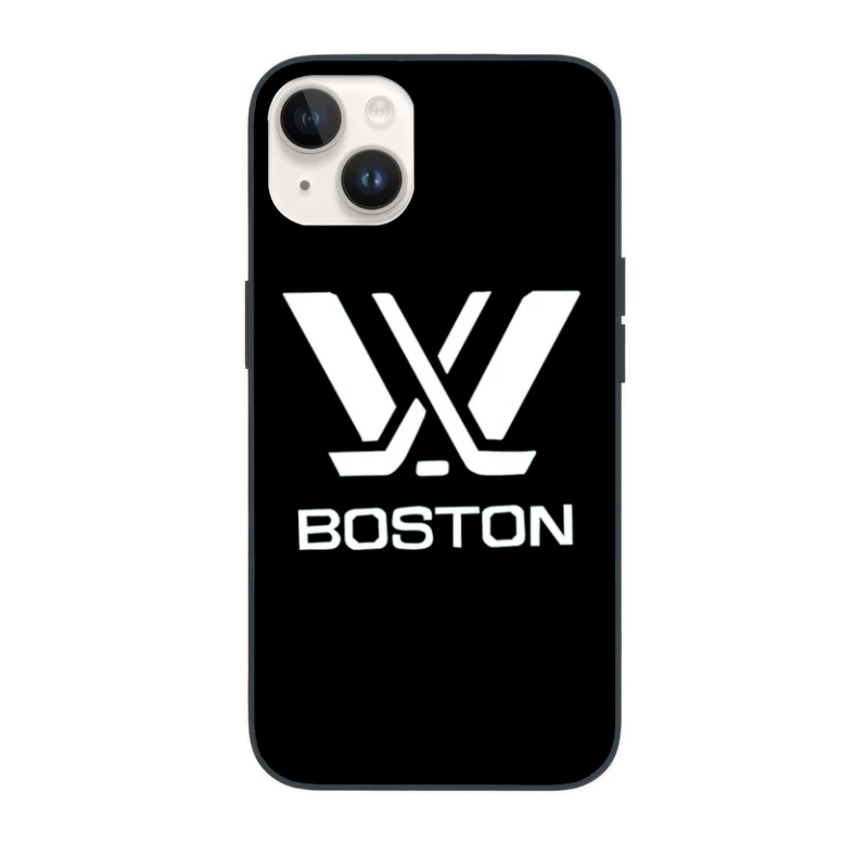 Boston Hockey Team Logo Line Drawing iPhone Case