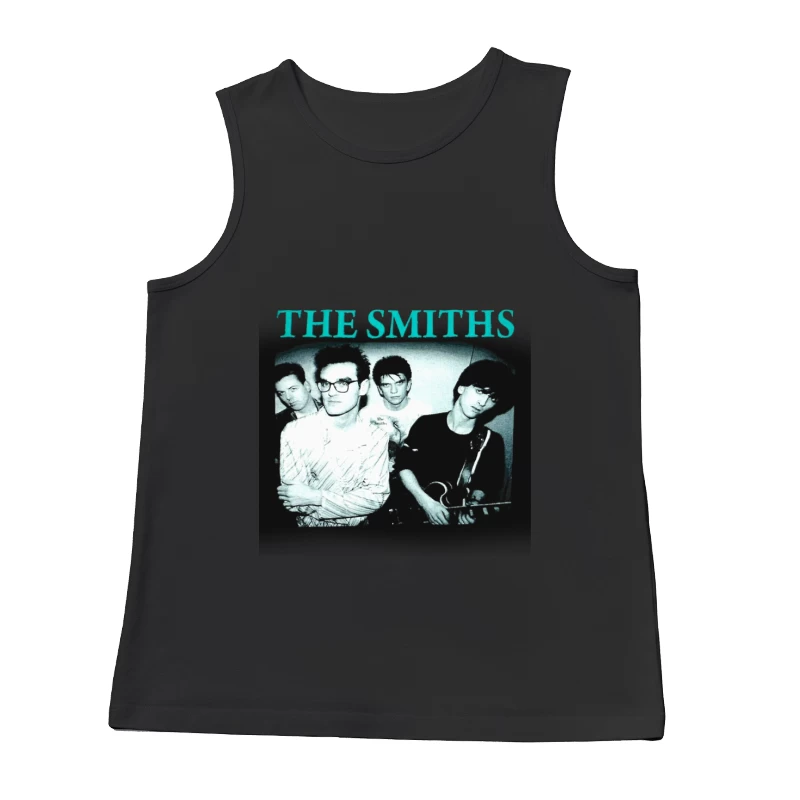 Iconic Black and White Portrait of The Smiths Alternative Rock Band Male Tank Top