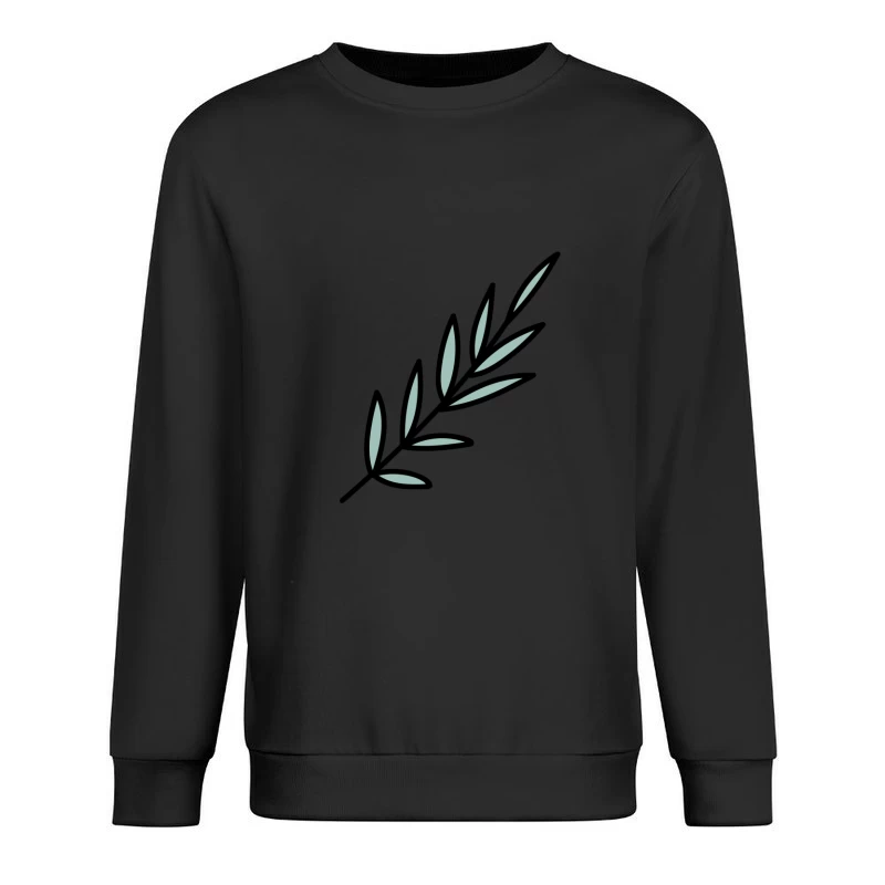 Branche minimaliste avec feuilles vertes Homme Sweat-shirt à enfiler