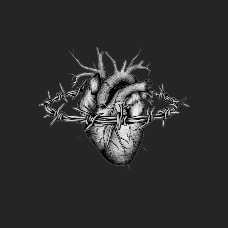 heart barbed wire anatomy pain suffering restriction dark medical Female Pullover Sweatshirt