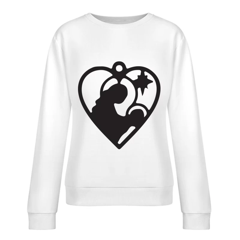 Icône de Noël avec étoile et silhouette Femme Sweat-shirt à enfiler