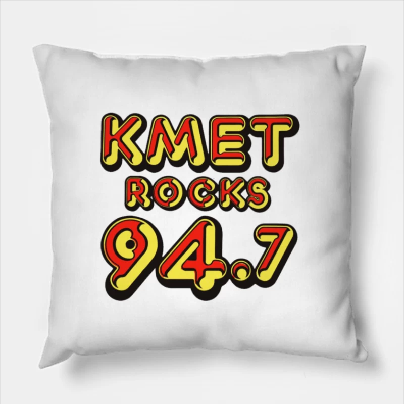 KMET 94.7 Retro Radio Throw Pillow
