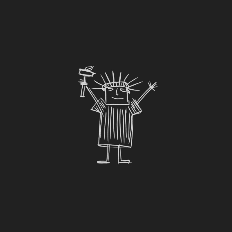 statue of liberty sketch drawing cartoon line art illustration Bucket Hat