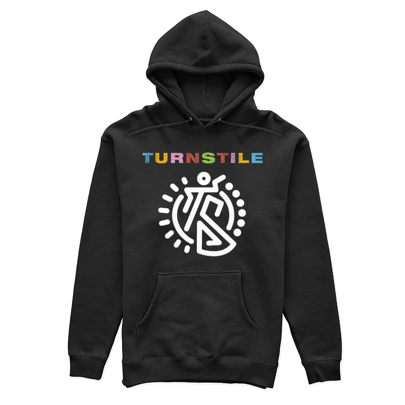 Colorful Turnstile Logo Design with Geometric Pattern Female Pullover Hoodie