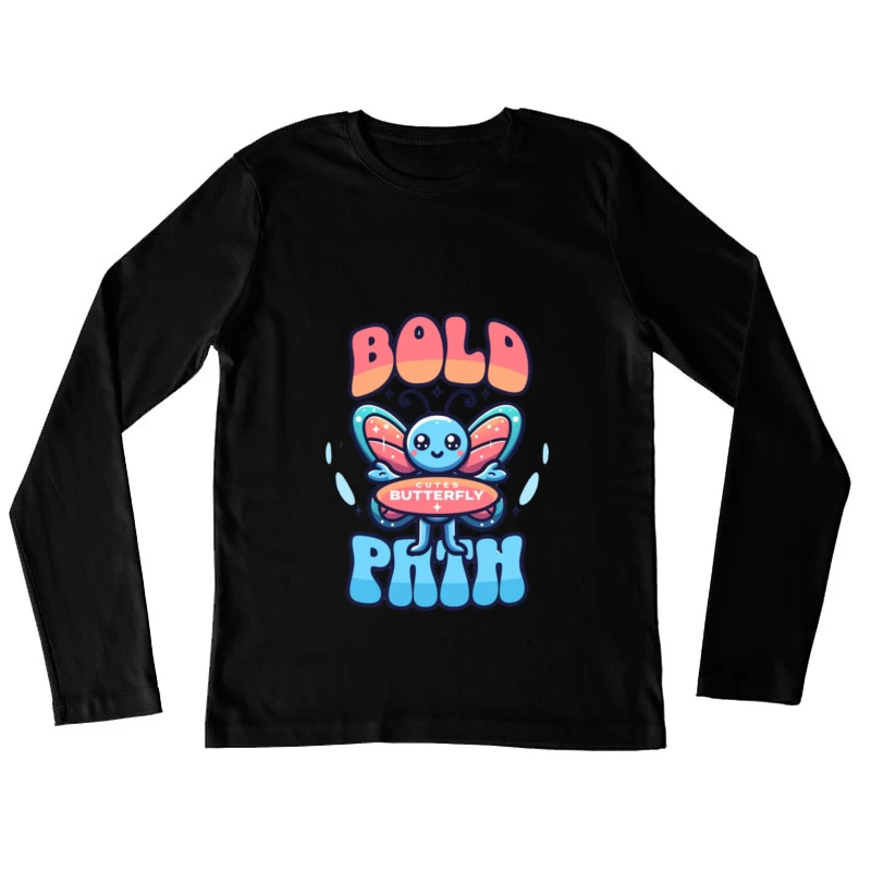 Kühner niedlicher Schmetterling Damen Langarm T-Shirt