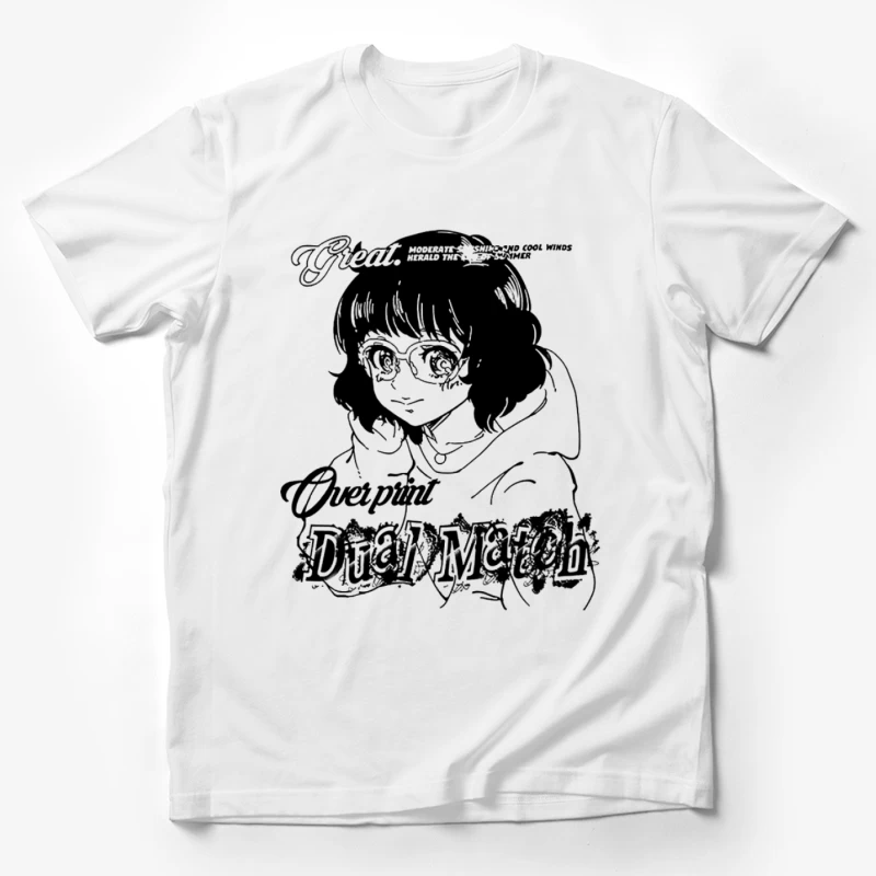 Mysteriöse Manga-Figur mit Brille Herren T-Shirt