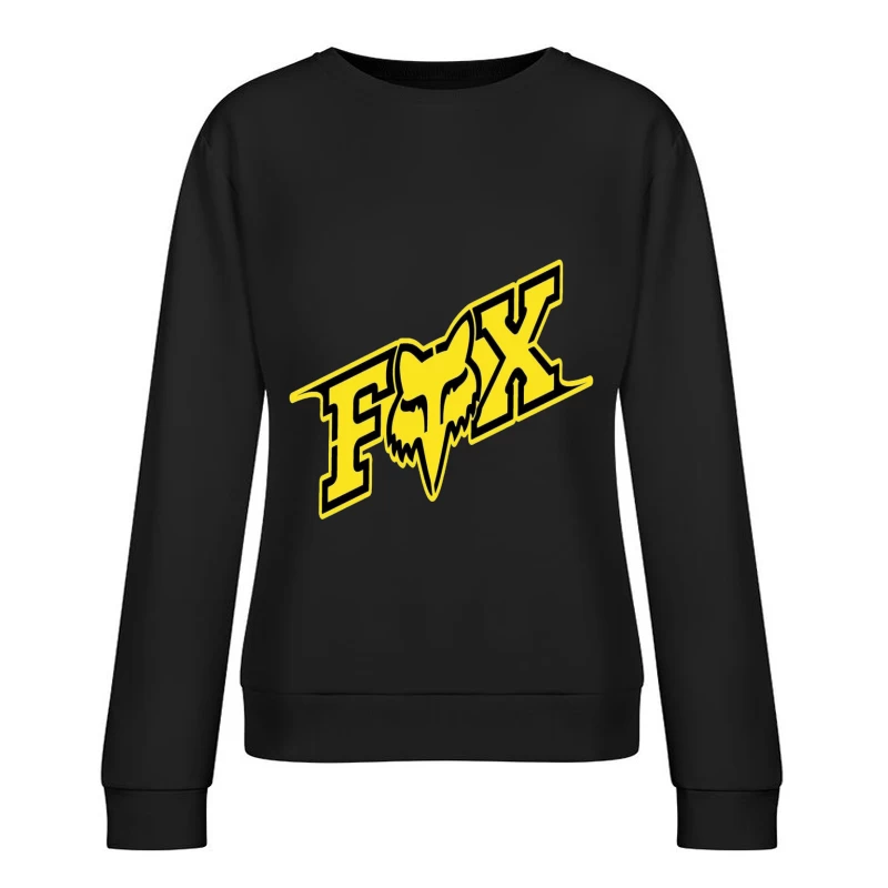 Fox Racing Yellow and Black Sports Brand Logo Female Pullover Sweatshirt