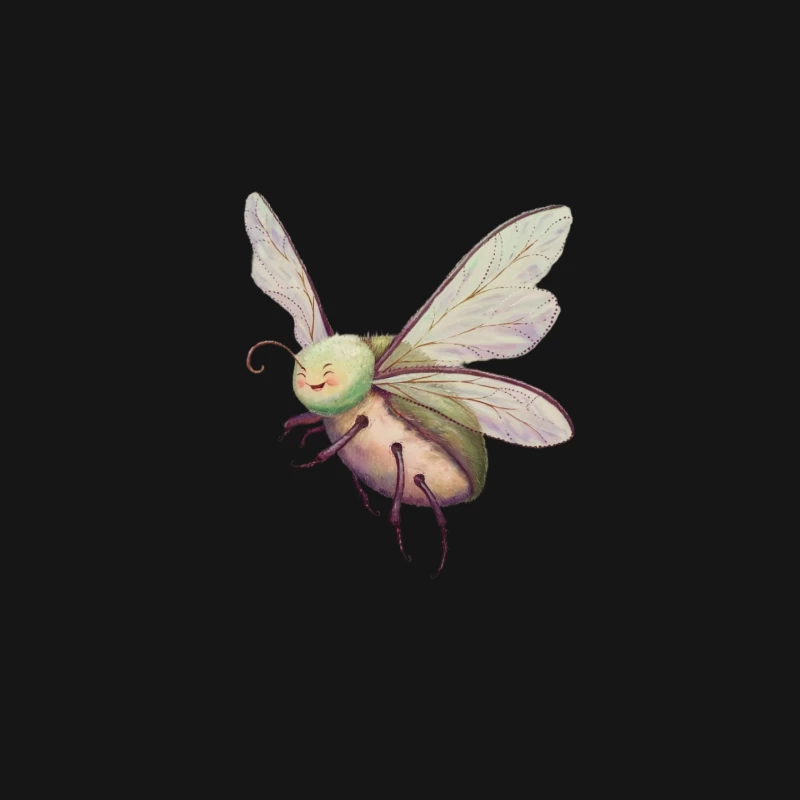 Whimsical Fairy Bug Illustration in Pastel Hues Mouse Pad